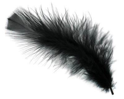 Ebony Turkey Flat Feather 100mm-152mm