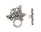 Antique Silver (plated) Grape Vine Toggle Clasp 27x24mm, 20mm bar