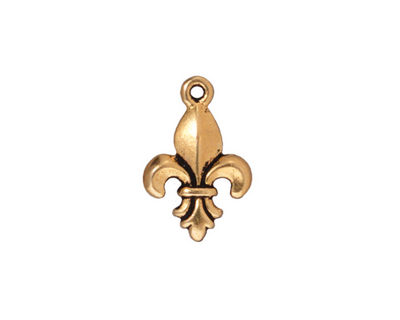 TierraCast Antique Gold (plated) Large Fleur de Lis Charm 12x18mm
