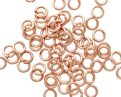 Rose Gold Enameled Copper Round Jump Ring 5mm, 18 gauge