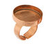Copper Adjustable Ring Circle Bezel 23mm