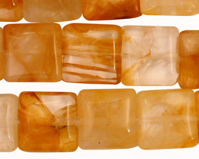 Yellow Hematoid Quartz Irregular Puff Square 14mm