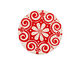 Lillypilly Red Scrolling Daisy Anodized Aluminum Disc 25mm, 24 gauge