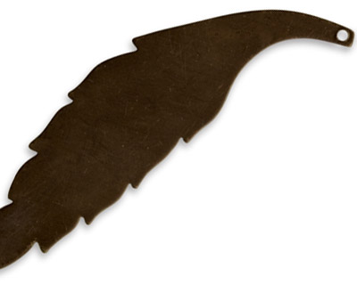 Vintaj Natural Brass Slender Leaf Altered Blank 15x59mm