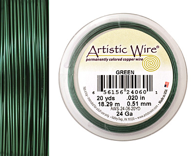 Artistic Wire Green 24 gauge, 20 yards