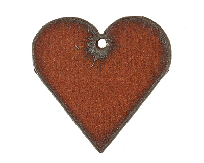 The Lipstick Ranch Rusted Iron Heart Pendant 30mm