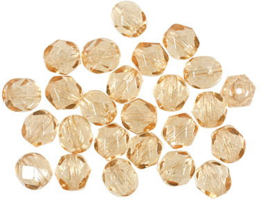 Czech Fire Polished Glass Luster Transparent Champagne Round 6mm