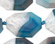 Sky Blue Line Agate Faceted Flat Slab 29-34x22-25mm