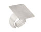 Silver (plated) Adjustable Square Ring 22mm