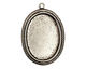Stampt Antique Pewter (plated) Herringbone Double Drop Oval Setting 18x25mm