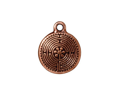 TierraCast Antique Copper (plated) Labyrinth Charm 16x20mm