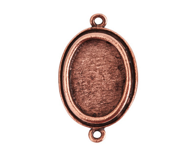 Nunn Design Antique Copper (plated) Traditional Oval Bezel Pendant Link 31x19mm