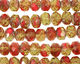 Czech Glass Pickled Pepper Fire Polished Rondelle 6x9mm