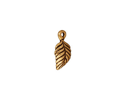 TierraCast Antique Gold (plated) Birch Leaf Charm 7x15mm