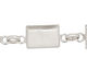 Silver (plated) Rectangle Bezel Link Bracelet 18x12mm