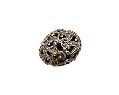 Stampt Antique Pewter (plated) Filigree Teardrop Bead 17x14mm