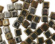 Czech Glass Iris Brown Square 6mm
