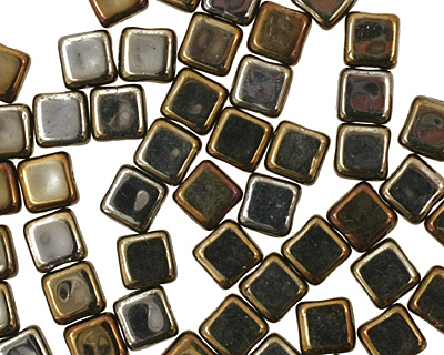 Czech Glass Iris Brown Square 6mm