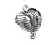 Saki Sterling Silver Leaf Toggle Clasp 43x32mm, 20mm bar