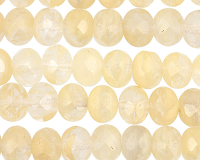 Czech Glass Butter Cream Fire Polished Rondelle 6x9mm