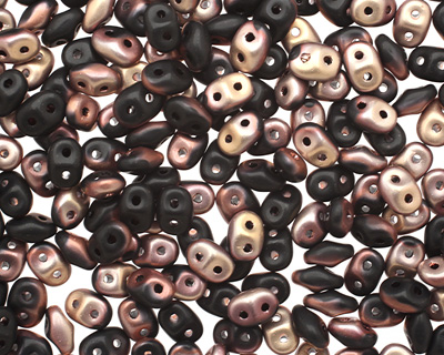 Matte Apollo & Jet SuperDuo 2x5mm Seed Bead