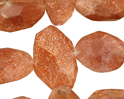 Sunstone Faceted Flat Freeform Slab 13-29x15-25mm