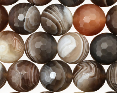 Botswana Agate Faceted Round 12mm