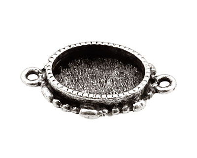 Nunn Design Antique Silver (plated) Mini Ornate Oval Bezel Link 24x15mm