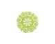 Lillypilly Lime Green Scrolling Daisy Anodized Aluminum Disc 19mm, 24 gauge
