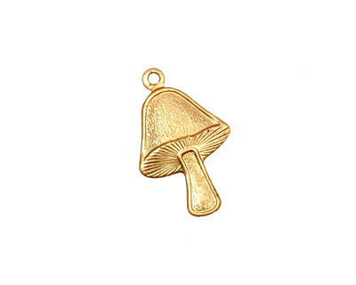 Brass Mushroom Charm 13x20mm