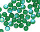 Czech Glass Matte Green Emerald AB Round 6mm