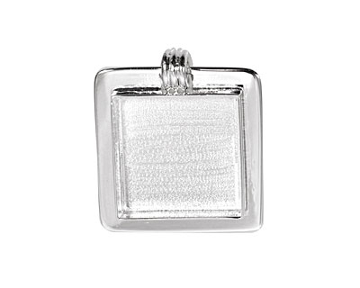 Silver (plated) Lipped Square Bezel 25mm