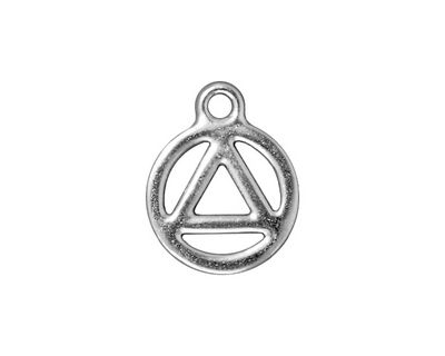 TierraCast Rhodium (plated) Recovery Symbol Charm 15x19mm