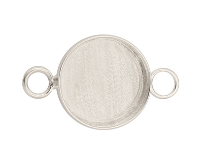 Silver (plated) Circle Bezel Link 19mm