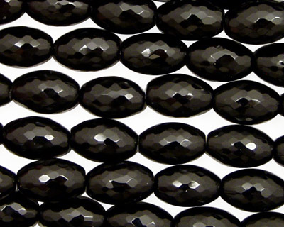 Black Onyx Faceted Rice 12x8mm