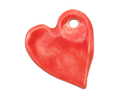 Gaea Ceramic Red Hot True Love Pendant 25x29mm