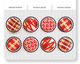 Crimson Stitched Buttons 17mm