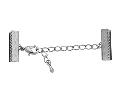 Artistic Wire Hematite Mesh Clasp (w/ Extension Chain & Lobster Clasp) 18mm