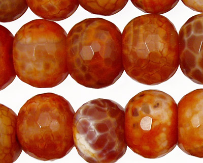 Fire Agate Faceted Rondelle 15mm