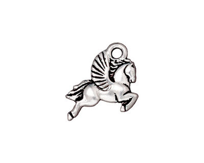 TierraCast Antique Silver (plated) Pegasus Charm 15x20mm