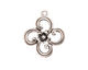 Nunn Design Antique Silver (plated) Fanciful Flower Petal Charm 22x25mm
