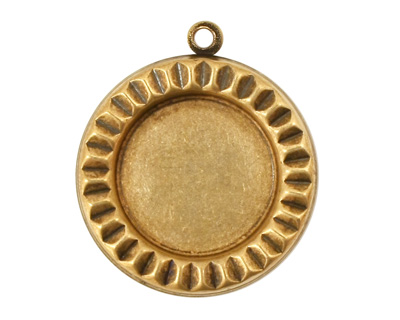 Stampt Antique Brass Sunburst Round Setting 18mm