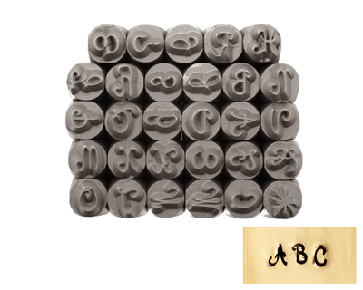 Tranquil Script Uppercase Letters Metal Stamp Set 4mm
