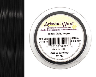 Artistic Wire Black 32 gauge, 100 yards
