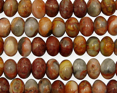 Crazy Lace Agate (red) Irregular Rondelle 8mm