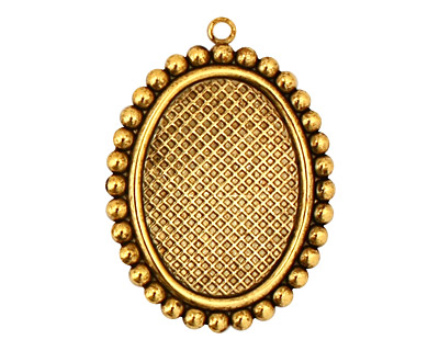 Stampt Antique Gold (plated) Dotted Fringe Oval Setting 18x25mm