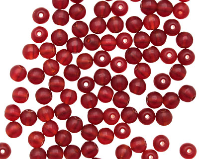Czech Glass Matte Garnet Round 4mm