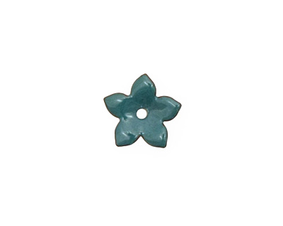 C-Koop Enameled Metal Peacock Blue Small 5 Petal 12mm