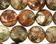 Red Forest Agate Puff Coin 14mm