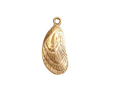 Nunn Design Antique Gold (plated) Mussel Charm 11x26mm